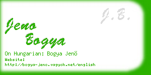 jeno bogya business card