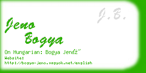 jeno bogya business card